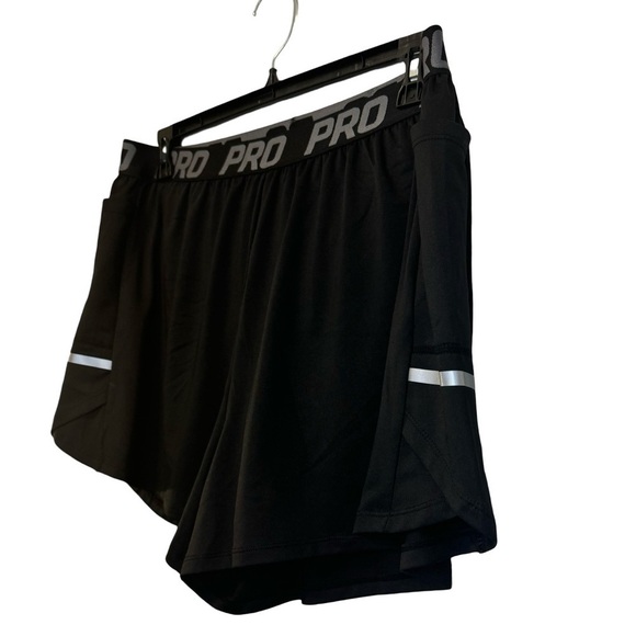 SHEIN Curve Black Running Shorts with Pockets Size 2XL NWOT ☀️ - Picture 3 of 14